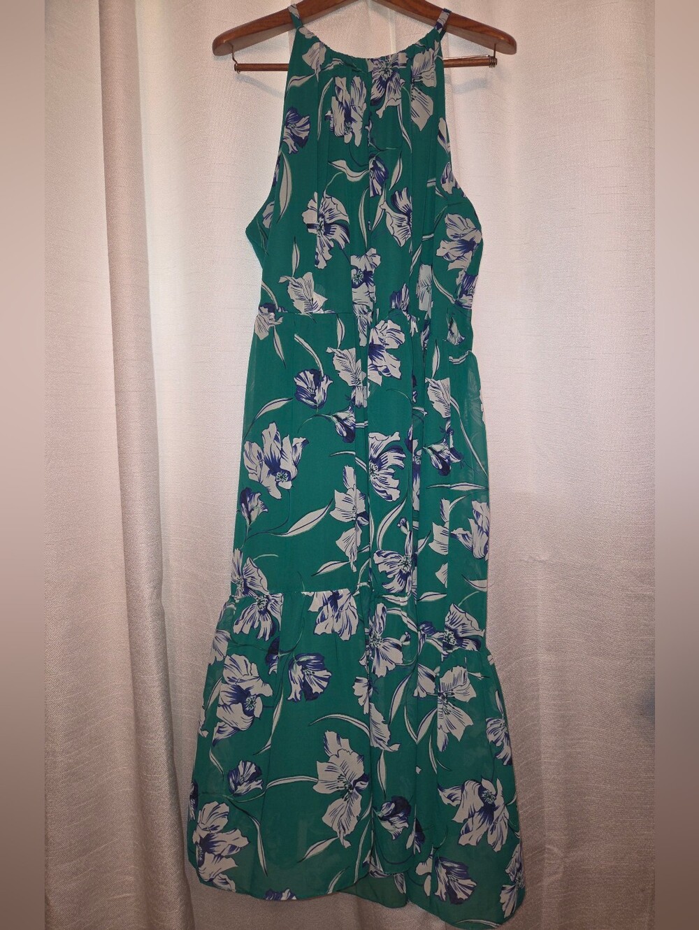 Green Floral Halter Maxi Dress - Brand